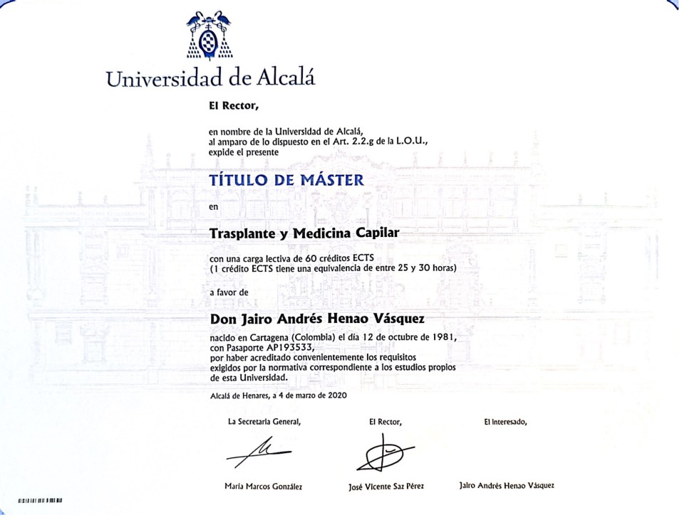 Máster en medicina capilar